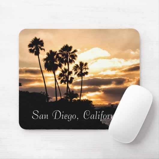 Sonnenuntergang Silhouette San Diego Mousepad (Mit Mouse)