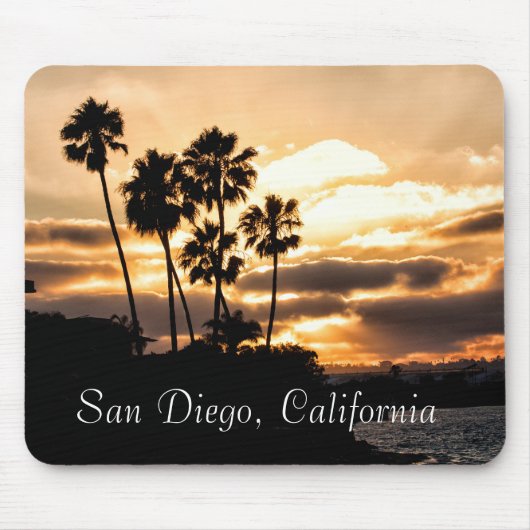 Sonnenuntergang Silhouette San Diego Mousepad (Vorne)