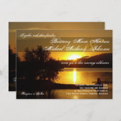 Sonnenuntergang Silhouette Tree Lake Einladung (Vorne/Hinten)