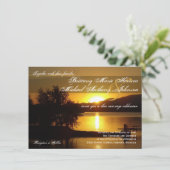 Sonnenuntergang Silhouette Tree Lake Einladung (Stehend Vorderseite)