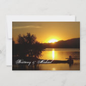 Sonnenuntergang Silhouette Tree Lake Einladung (Rückseite)