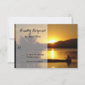 Sonnenuntergang Silhouette Tree Lake Wedding RSVP (Vorderseite)