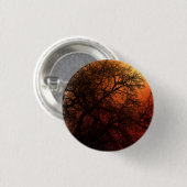 Sonnenuntergang Silhouette Winterbaum Button (Vorne & Hinten)