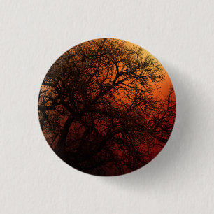 Sonnenuntergang Silhouette Winterbaum Button
