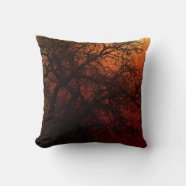 Sonnenuntergang Silhouette Winterbaum Kissen