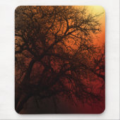 Sonnenuntergang Silhouette Winterbaum Mousepad (Vorne)