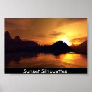 Sonnenuntergang Silhouetten Poster