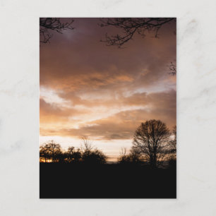 Sonnenuntergang Silhouetten Postkarte