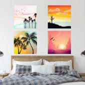 Sonnenuntergang Silhouetten & Tropen Bilderwand Sets (Schlafzimmer)