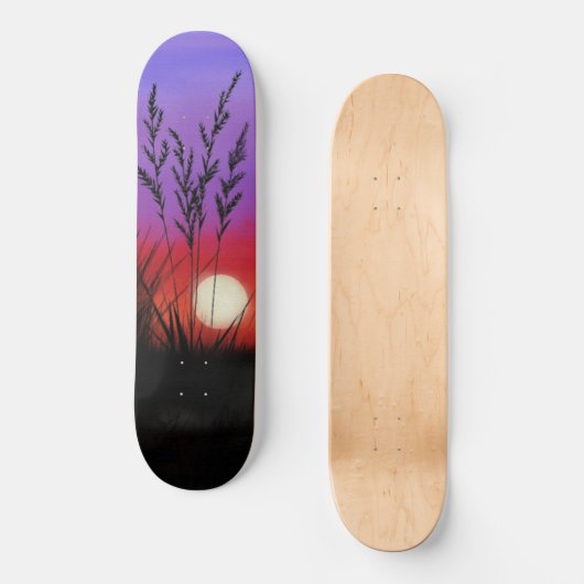 Sonnenuntergang Skateboard-Malerei Skateboard (Vorderseite)