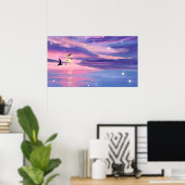 Sonnenuntergang Sky Ocean Natural Landschaft Poster (Heimbüro)