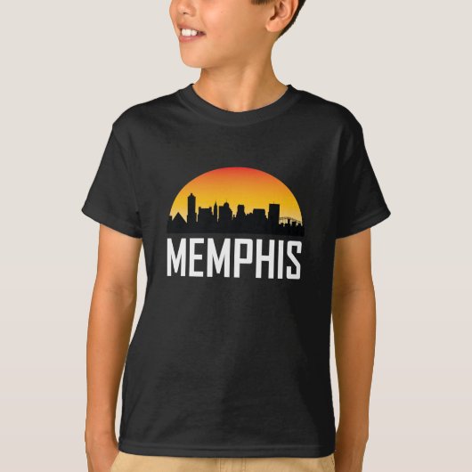 Sonnenuntergang-Skyline von Memphis TN T-Shirt (Vorderseite)