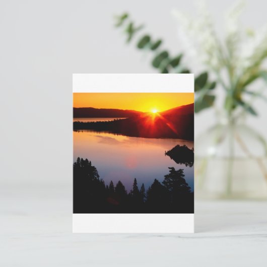 Sonnenuntergang-Smaragdbucht Lake Tahoe Postkarte (Stehend Vorderseite)