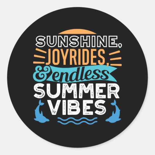 Sonnenuntergang & Sommerabenteuer - Cooler Sommer Runder Aufkleber (Vorderseite)