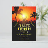 Sonnenuntergang Sommerstrand Party Einladung (Stehend Vorderseite)