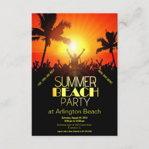 Sonnenuntergang Sommerstrand Party Einladung