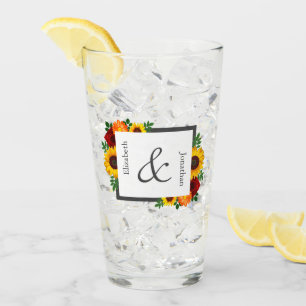 Sonnenuntergang Sonnenblume Rose Florale Hochzeit Glas