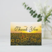 Sonnenuntergang Sonnenblumen Danke Karte (Stehend Vorderseite)