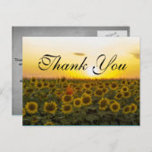 Sonnenuntergang Sonnenblumen Danke Karte (Vorne/Hinten)