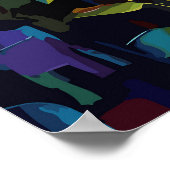 Sonnenuntergang Sonnenblumenallee Poster (Ecke)