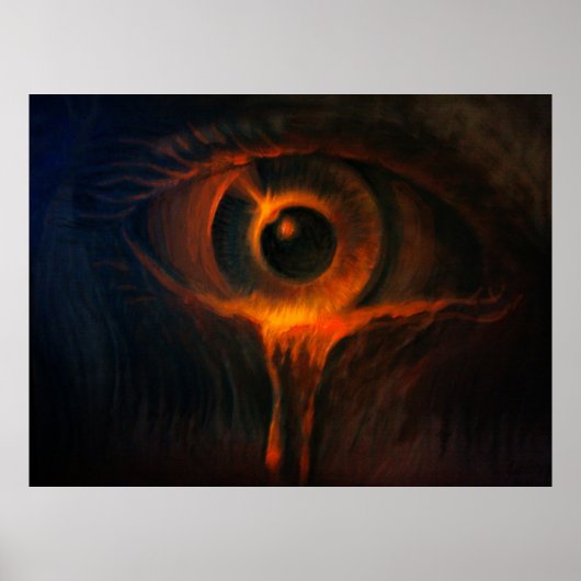 Sonnenuntergang Sonnenfinsternis mit Vulkantränen Poster (Vorne)