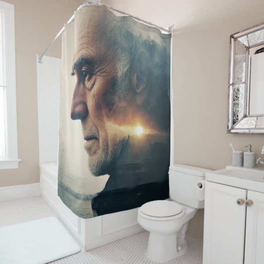 Sonnenuntergang Soul: Ocean Horizon Portrait Duschvorhang (Beispiel)