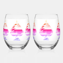 Sonnenuntergang Spades Set Weinglas Ohne Stiel