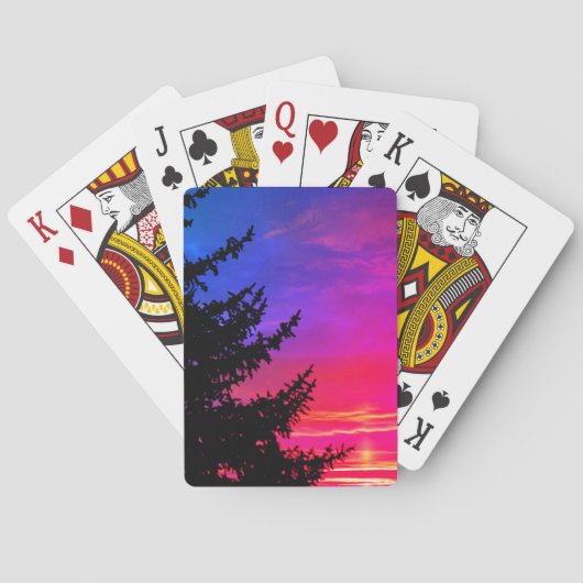 Sonnenuntergang-Spielkarten Spielkarten (Rückseite)