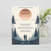 Sonnenuntergang Stars Moon Cloud Twilight Hochzeit Einladung (Stehend Vorderseite)