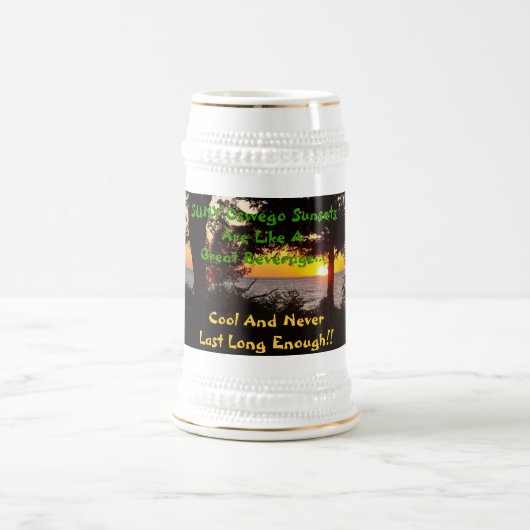 Sonnenuntergang Stein Bierglas (Mittel)