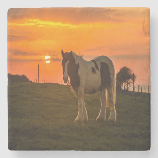 Sonnenuntergang Steinuntersetzer (Vorderseite)