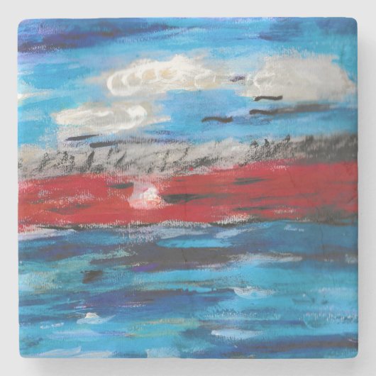 Sonnenuntergang Steinuntersetzer (Vorderseite)