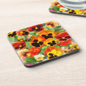 Sonnenuntergang Stiefmütterchen Getränkeuntersetzer (Linke Seite)