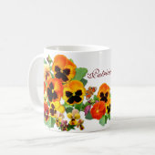 Sonnenuntergang Stiefmütterchen Kaffeetasse (Vorderseite Links)