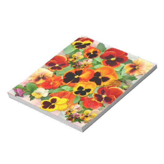 Sonnenuntergang Stiefmütterchen Notizblock (Rotiert)