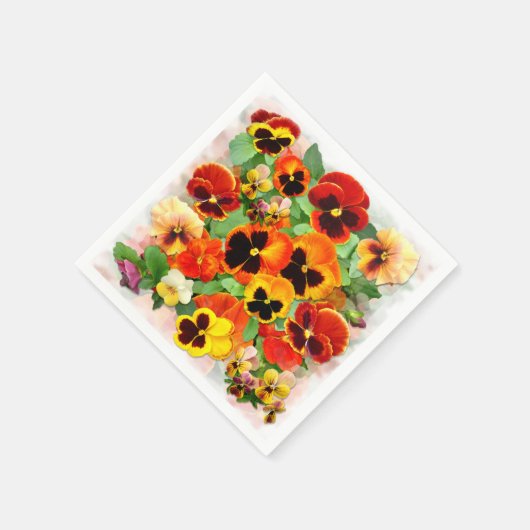 Sonnenuntergang Stiefmütterchen Serviette (Ecke)