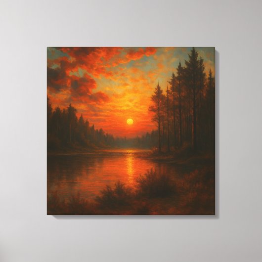 Sonnenuntergang - Stille Bergsee-Zauber im Val Pio Leinwanddruck (Vorderseite)