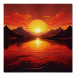 Sonnenuntergang - Stille Natur Kunst Poster