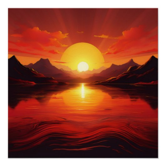 Sonnenuntergang - Stille Natur Kunst Poster (Vorderseite)