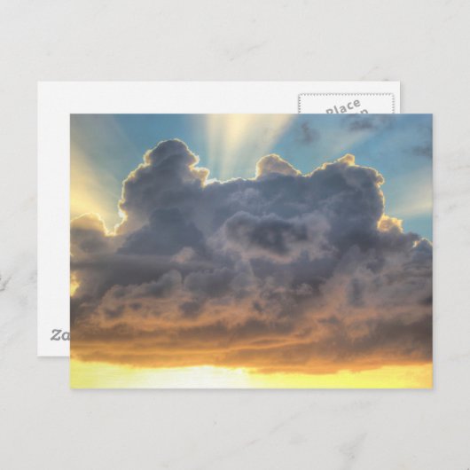 Sonnenuntergang-Strahlen des Lichtes durch Postkarte (Vorne/Hinten)