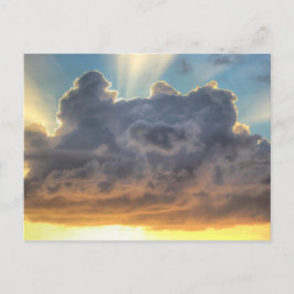 Sonnenuntergang-Strahlen des Lichtes durch Postkarte