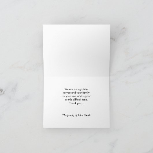 Sonnenuntergang-Strand-Beileids-ErinnerungsFoto Dankeskarte (Innenseite)