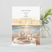 Sonnenuntergang Strand Candlelight Abendessen Land Einladung (Stehend Vorderseite)