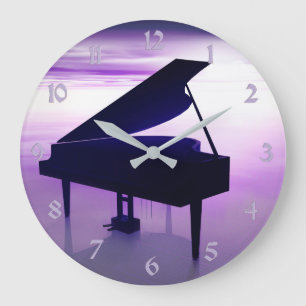 Sonnenuntergang-Strand-Flügels-Musik-Wanduhr Große Wanduhr