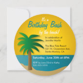 Sonnenuntergang-Strand-Geburtstags-Party Einladung (Vorderseite)