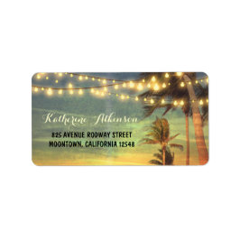 Sonnenuntergang Strand Hochzeitsadressen Etiketten Adressaufkleber