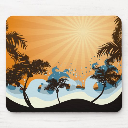 Sonnenuntergang-Strand Mousepad (Vorne)