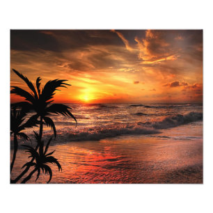 SONNENUNTERGANG STRAND NATUR SCHÖNHEIT FOTODRUCK