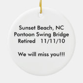 Sonnenuntergang-Strand, NC-Ponton-Drehbrücke… Keramikornament (Hinten)