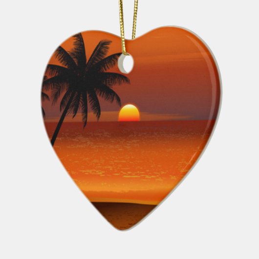 Sonnenuntergang Strand oahu hawaii Nordküste Postc Keramik Ornament (Links)